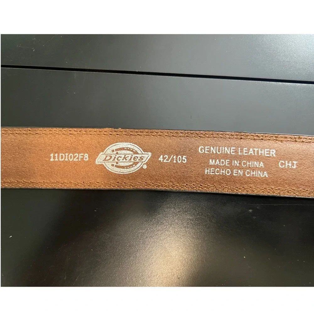 Dickies Mens Brown Genuine Leather Belt Size 42 Workwear Casual 11DI02F8